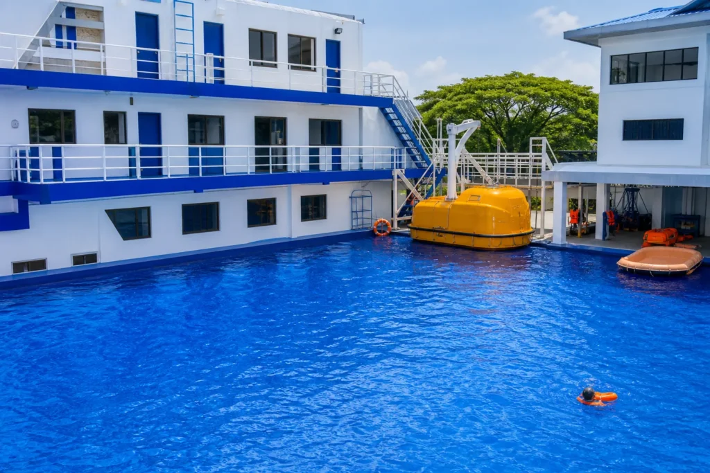 STCW training in Bacolod with practical pool exercises