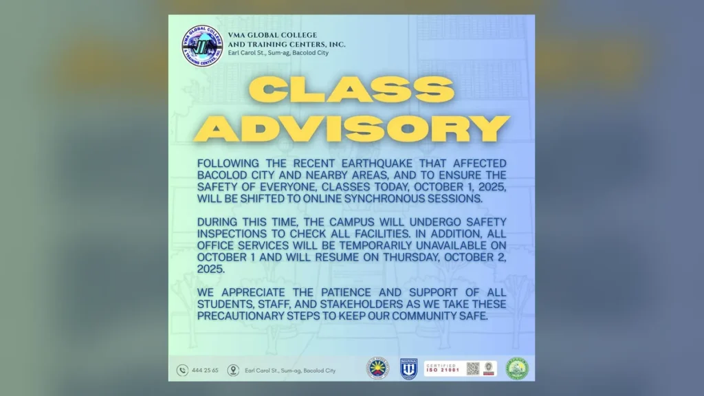 📣 VMA CLASS ADVISORY