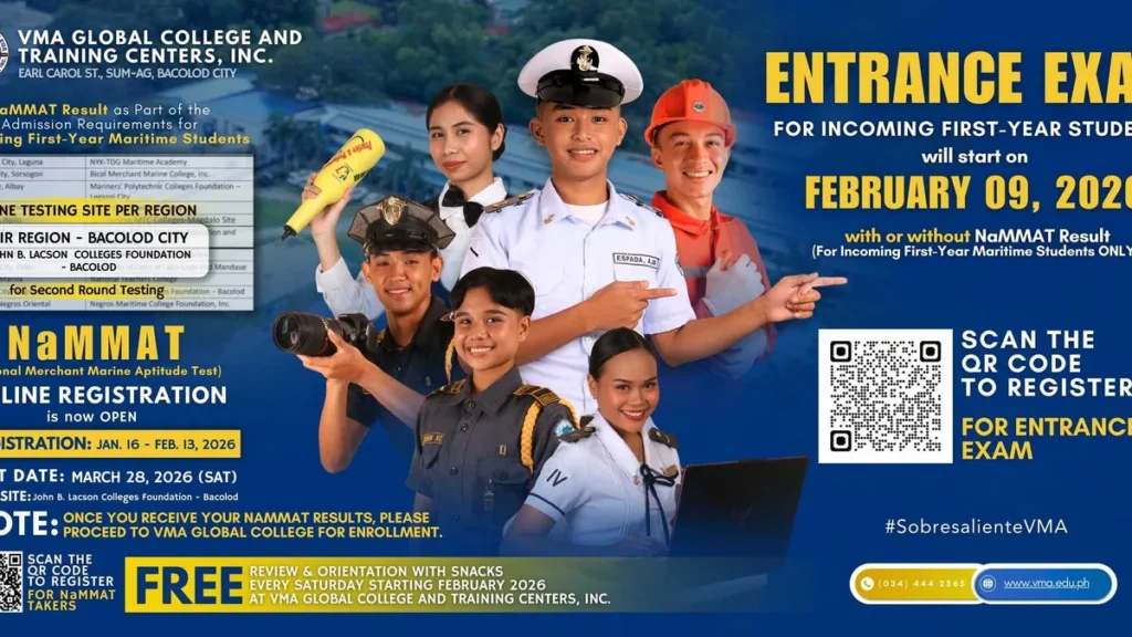 VMA GLOBAL COLLEGE ENTRANCE EXAMINATION 2026