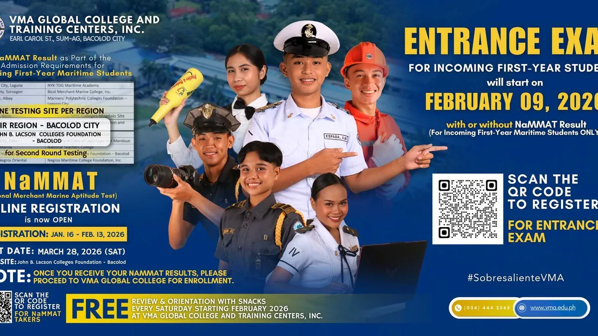 VMA GLOBAL COLLEGE ENTRANCE EXAMINATION 2026