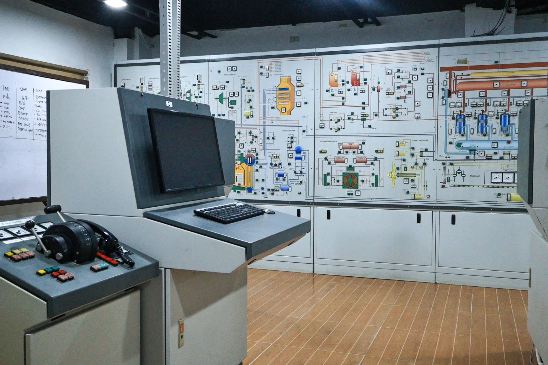 Marine engineering simulator control console at VMA